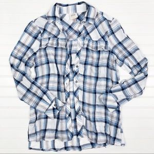 Plaid Button Down Top (Knox Rose)